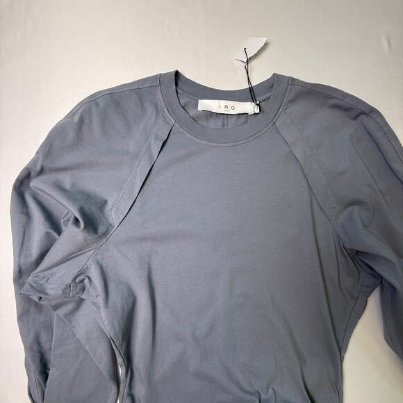 IRO Paris “Elona” Asymmetric Ruched Mini Dress Storm Blue NWT - Size Small - Picture 4 of 16